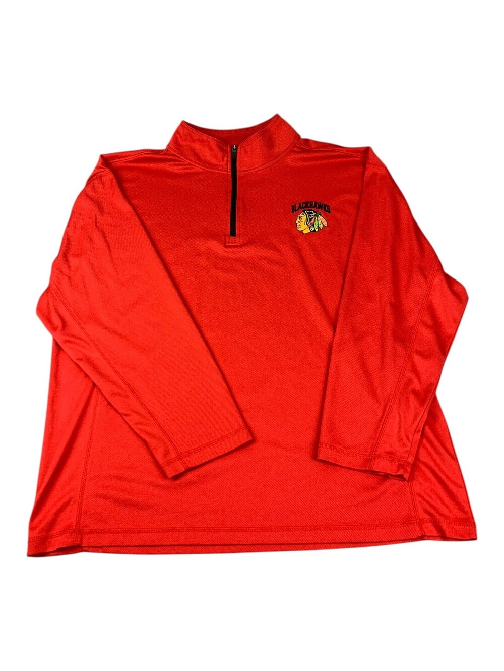 Chicago Blackhawks 1/4 Zip Pullover Top, Red, Officially Licensed, Men’s Size XL